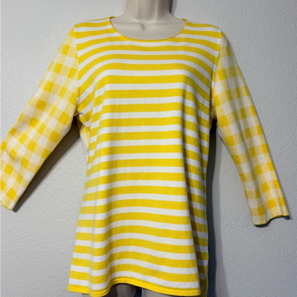 Tyler Boe Yellow and White Striped Long Sleeve Tee